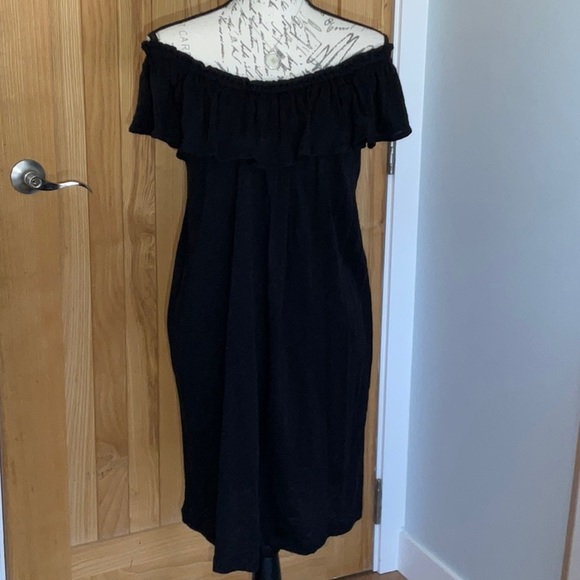 100% Prima Cotton Black Goldie, off the shoulder Sun dress. Like new! Small - Picture 7 of 14